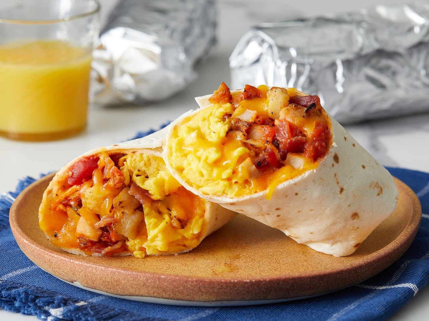 Breakfast Burrito with eggs and avocado